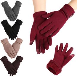 Graceful Women Touch Screen Fleece Lined Thermal Mittens Winter Warm Gloves Driving Ski Windproof Gloves1