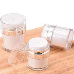 Vacuum Cream Bottle Acrylic Airless Jar 15g 30g 50g Refillable Jars Pump Lotion Bottles Sample Container