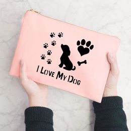 Storage Bags I Love My Dog Print Tampon Bag Cute Sanitary Pad Pouches Portable Makeup Lipstick Key Earphone Data Cables Organiser