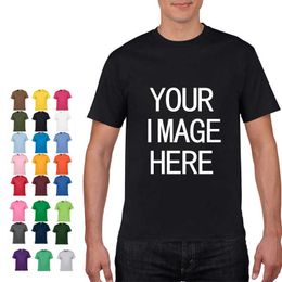Fiyat yok pamuk kısa kollu düz renkli O yaka t-shirt üstleri tee özelleştirilmiş baskı kendi tasarım basılı unisex tshirt y0809