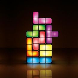 Ночные огни светодиодные лампы обновления DIY тетрис светло красочные стекируемые Tangram головоломки 7 штук индукционные блокировки 3D игрушки подарок