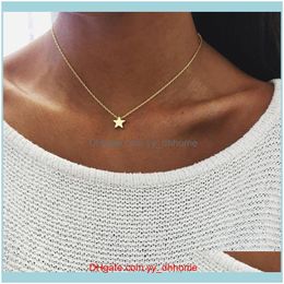 & Pendants Jewelryleuxry Simple Choker Necklace For Women Star Pendant Collar Fashion Female Party Jewellery Aessories Gifts Necklaces Drop De