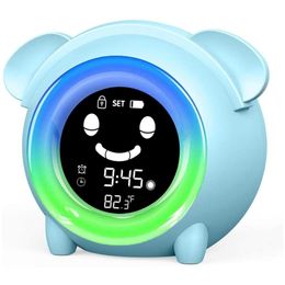 Clock Kids Children's Sleep Trainer Colorful Light Alarm with Temperature Christmas Decorations for Home 210310