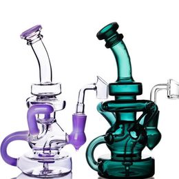 klein oil rig UK - 7.8 inchs Hookahs Klein Recycler Water Bong Heady Oil Rigs Beaker Bong Glass Water Pipes Shisha Chicha With 14mm Banger
