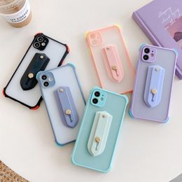 Matte Stand Holder Clear Phone Cases For Xiaomi Mi POCO X3 Pro NFC F3 10 Lite Redmi Note 10 9 Pro Lens Protection Cover