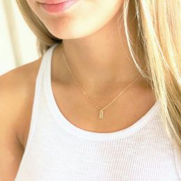 Pendant Necklaces Stainless Steel Initial Charm Necklace, Personalised Dainty Silver Or GoldNecklaces For Wome