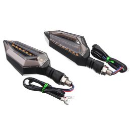 12V Pair Universal Motorcycle Scooter LED Daytime Running Turn Signal Lights-Yellow