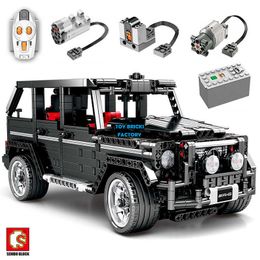 Sembo Block high-tech Building G500 AWD Wagon Car Off-Road Vehicles Fit Remote Control Bricks Model Constructor Lepinbock Q0624