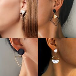 Fashion Dangle Drop Korean Earrings Women Geometric Round Heart Gold Earring Wedding 2021