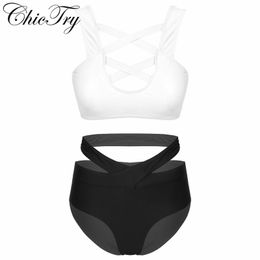 Women Sexy One Piece Swimsuits Bodysuit Bandage Bikini Set Hollow Out Padded Top Swimsuits Two Piece Criss Cross Bathing Suits
