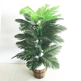 90cm 39 Heads Tropical Plants Large Artificial Palm Tree Fake Monstera Silk Palm Leaves False Plant Leafs For Home Garden Decor 210624