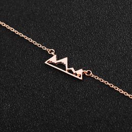 10PCS Gold Silver Mountain Range Top Peak Caffeine Chemical Molecular Structure Molecule Pendant Chain Necklace for Women Camping Choker