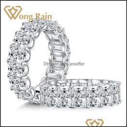 Wedding Rings Jewellery Wong Rain 925 Sterling Sier Created Moissanite Gemstone Diamonds Engagement Ring Band Fine Wholesale Y0122 Drop Delive