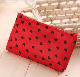 Lovely storage bag priting small love toiletry pouch protable girls wash bag makeup storage bags outdoor travel shopping phone pouch