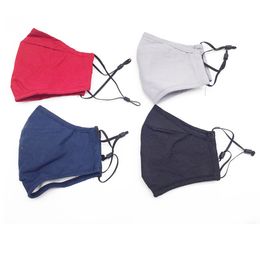 2021 New Adult male and female 3-layer masks breathable black washable anti-haze PM2.5 cotton cloth mask