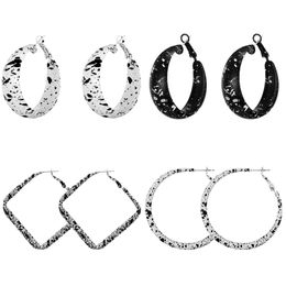 Vintage Big Statement Hoop Earrings Earrings for Women Metal Colorful Black White Korean Hoop Geometric Circle Earrings Jewerly