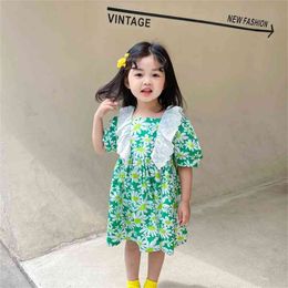 Summer Arrival Girls Fashion Floral Dress Kids Korean Design Cotton es for 210528