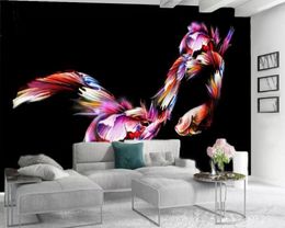 Colored Fish 3d Wallpaper 3d Animal Wall Paper Indoor TV Background Wall Decoration Modern Mural Wallpaper