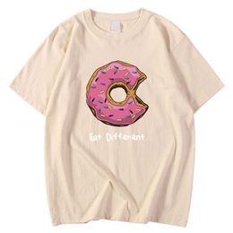 Casual Style Mens T-Shirts Short Sleeve Loose T Shirts Donut Scartoon Harajuku Printing Tops Breathable Brand Tee Shirt Men's Y0809