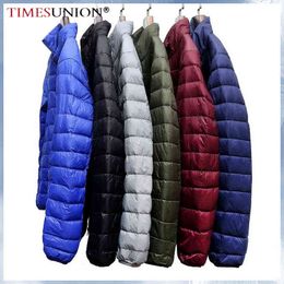 Men Winter Coat Fashion Stand collar White Duck Down Jackets Ultralight Down Coat Portable Slim Down Parka Plus Size 4XL 5XL 6XL G1108