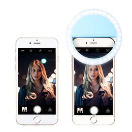 RK12 Rechargable LED Selfie Light Iphone11 Universal Selfie-Lamp Mobile Phone Lens Portable Flash Ring For Samsung S20 Huawei retail Boxs