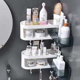 Rotatable Bathroom Organiser Wall Mounted Kitchen Storage Shelf Shower Holder