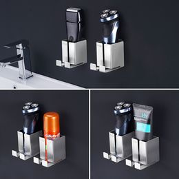 Multipurpose 304 Stainless Steel Razor Holder Men Shelf Shaving Storage Rack Bathroom Hook Organizer