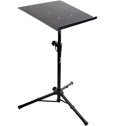 Tripod Laptop Stand, Projector Stand, & DJ Rack. 20" x 16" Plate & Adjustable Height 25" to 44"