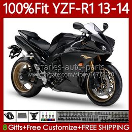 OEM Body Kit For YAMAHA YZF-R1 YZF1000 YZF R 1 2013-2014 MOTO Bodywork 97No.73 YZF R1 1000 CC 2013 2014 1000CC YZF-1000 YZFR1 13 14 Injection mold Flat Black Fairing