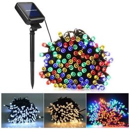 Christmas Decorations Party 7m 12m 22m Solar Lamps LED String Lights 100/200 LEDS Outdoor Fairy Holiday Garlands Lawn Garden Waterproof