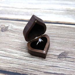 solid wood couple wedding ring box gift jewelry box