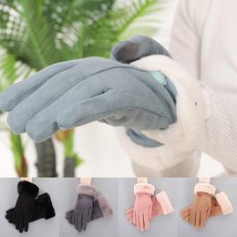 Biking Gloves Full Finger Pad Screentouch Plush Glove For Women Outdoor Sport Driving TC211