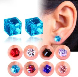 Fashion Korean Stud Earring Healthcare Magnet Crystal Strong Magnetic Non Pierced Earrings For Women Men