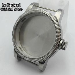 46mm silver stainless steel watch case fit ETA 6497 6498 , Sea gull ST3600 movement