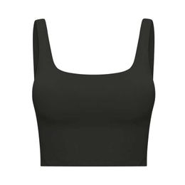 Women's Tanks Camis U-shaped Back Tank luluem Yoga Vest with Breast Pad Skin Friendly Sports Bra Fitness Running Gym 2023Underwear T-shirt