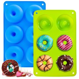 Silicone Donut Pan 6-Cavity Doughnuts Baking Moulds Non-Stick Cake Biscuit Bagels Mould Tray Pastry GF638