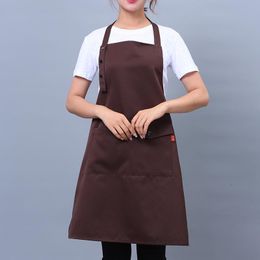 Aprons Waterproof For Women With 2 Pockets Bib Apron Cooking Waterdrop Oil Resistant Kitchen Restaurant Grade Chef