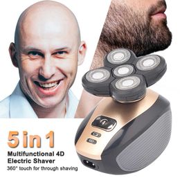 5 in 1 Rechargeable Electric Shaver Five Floating Heads Razors Hair Clipper Nose Ear Hair Trimmer Men Facial Cleaning Brush P0824