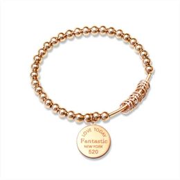 custom hypoallergenic stainls steel ball bracelet 18K gold round circle charm beads bracelet for couple link bracelet chain