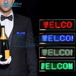 Party Decoration Mini LED Digital Display Rechargeable Programmable Name Badge 15 Languages Durable Scrolling Tag Sign Module