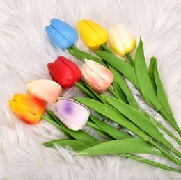 Pu tulip simulation Decorative Flowers fake wedding party home decoration Wholesale of flower manufacturers