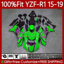 OEM Fairings For YAMAHA YZF-R1 YZF1000 YZF R 1 1000CC 15-19 Body 104No.56 YZF R1 1000 C YZFR1 15 16 17 18 19 YZF-1000 Light green 2015 2016 2017 2018 2019 Injection Bodywork