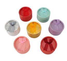 Boxes Packaging Display Jewellery 5.5 X 3.5cm Small Round Ribbon Bow Packing Box Present Case Ring Earring Jewellery Box jlltYl