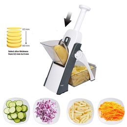 Multifunctional Manual Vegetable Fruit Slicer Foldable Grater Slicer Kitchen Gadgets Cut Potato Chips French Fry Tool