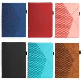 Fashion Business PU Leather Cases For Ipad Mini 2 3 4 5 Mini5 7.9inch Cube Diamond Grain Luxury Wallet Flip Cover Credit ID Card Slot Pocket Shockproof Holder Book Pouch