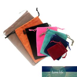 (5x7cm 7x9cm 9x12cm) 100pcs/lot Packing Drawstring Velvet Pouch Sachet Gift Bag for Jewellery Wedding Party Bead Container Storage