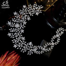 ASNORA Luxury High Quality Flexible Crystal Wedding Headband, Bridal TurbanJewelry Crown Wedding Hair Accessories For Women X0625