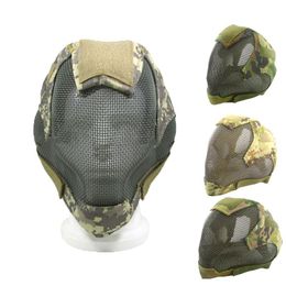 Cycling Helmets Tactical Full Face Metal Steel Mask Paintball Military War Game Protective Outdoor Hunting Accessories Gear