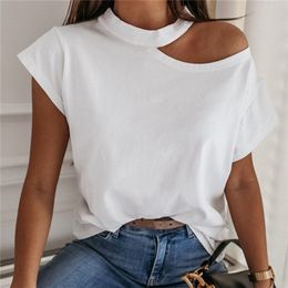 White Women Summer T Shirt Casual V-neck Tshirt Plus Size Short Sleeve Ladies Clothings Tee Shirts 210623