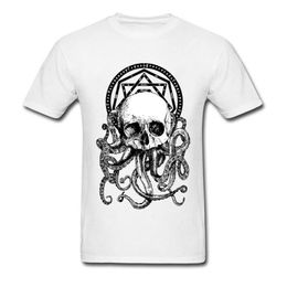 metal band tee shirts UK - Men's T-Shirts Novelty Tshirt Death Cthulhu Octopus Skull Geek Heavy Metal Band Tee Shirt For Guys Satan 3D Print T On Sale Cotton
